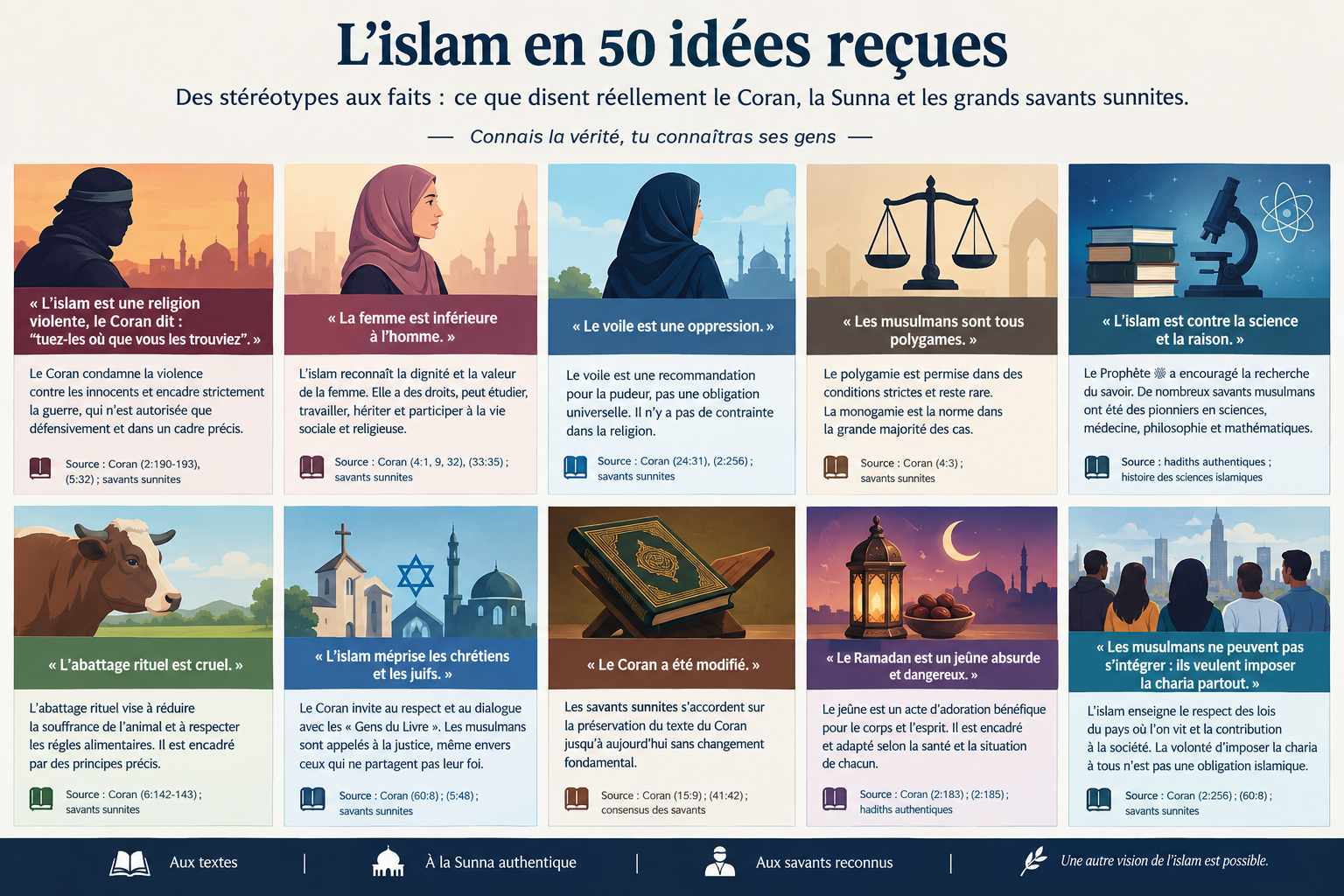 L'islam en 50 questions : réponses aux idées reçues